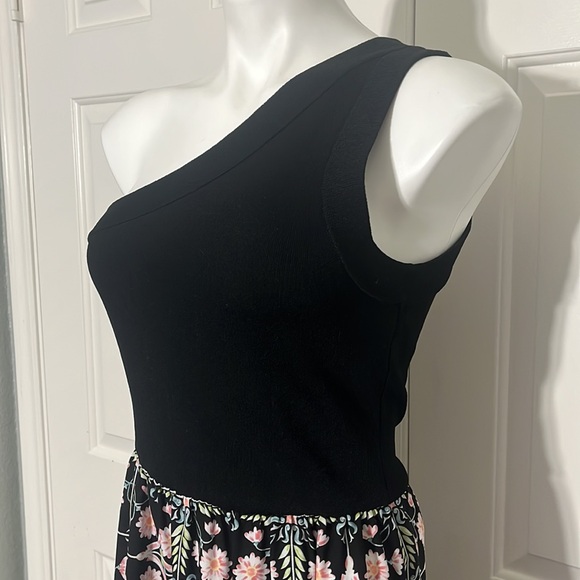 RACHEL Rachel Roy Casual One-Shoulder Maxi Dress Black & floral Size M - Picture 4 of 15